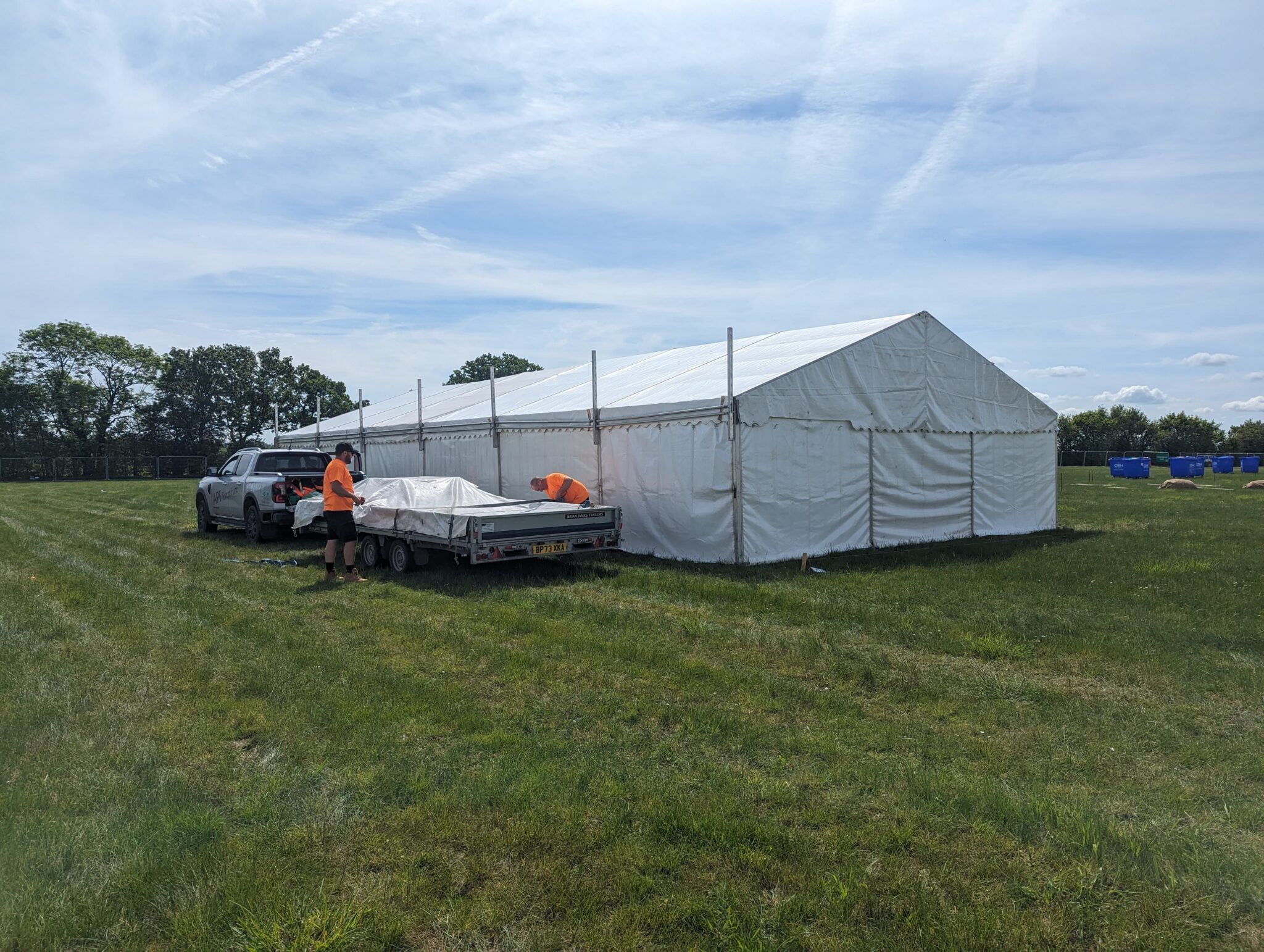 Marquee hire for trade stall at Young Farmers event.