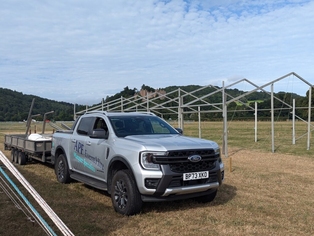 APF Event Hire Enhances Warwickshire Clothing's Presence at the Dunster Show with a Majestic Marquee Installation