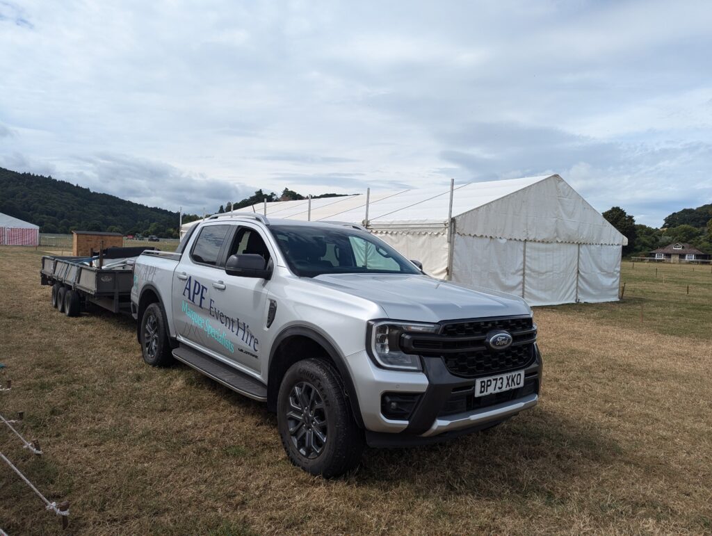 APF Event Hire Enhances Warwickshire Clothing's Presence at the Dunster Show with a Majestic Marquee Installation